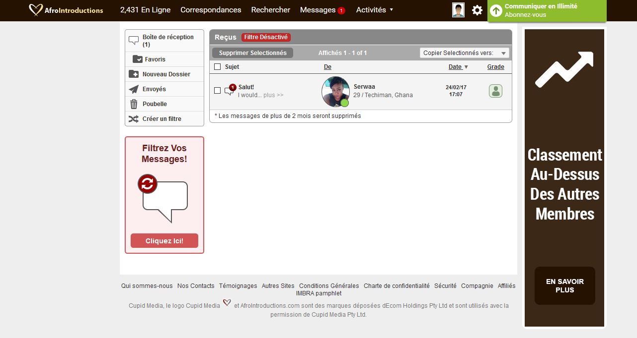 Messagerie - AfroIntroductions