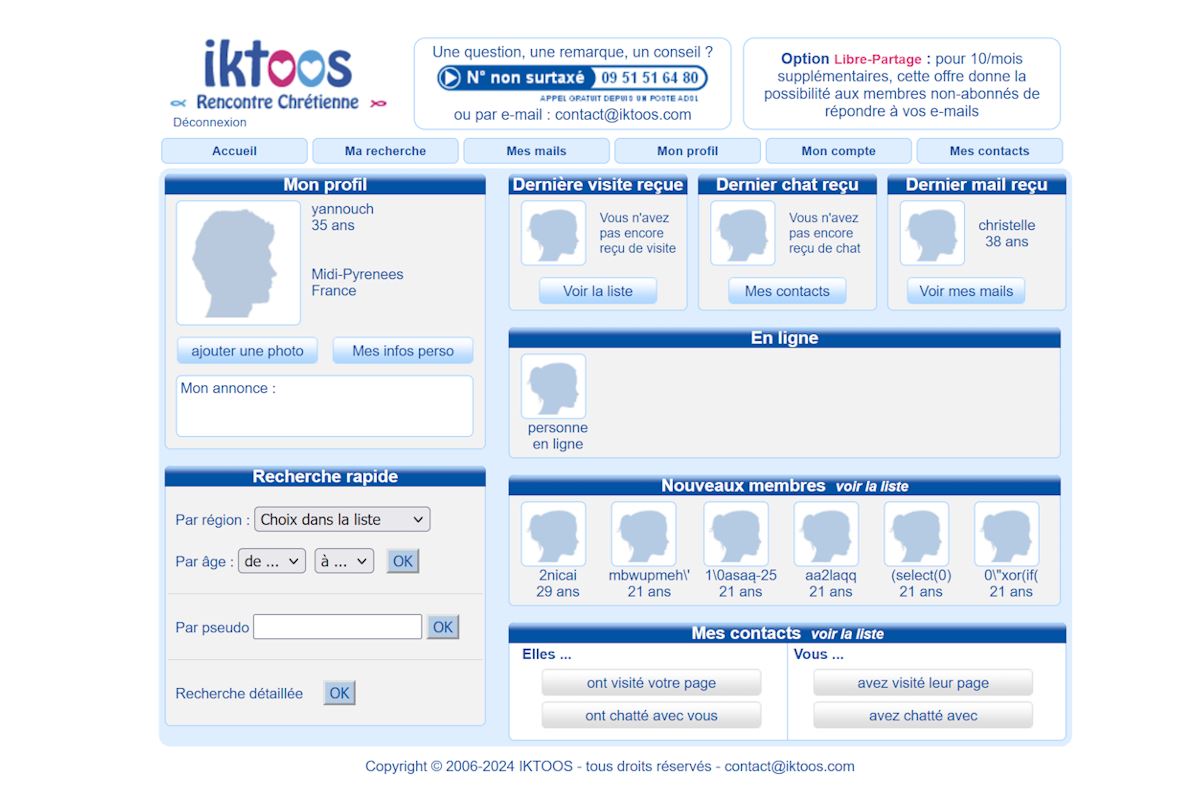 iktoos espace membre et interface