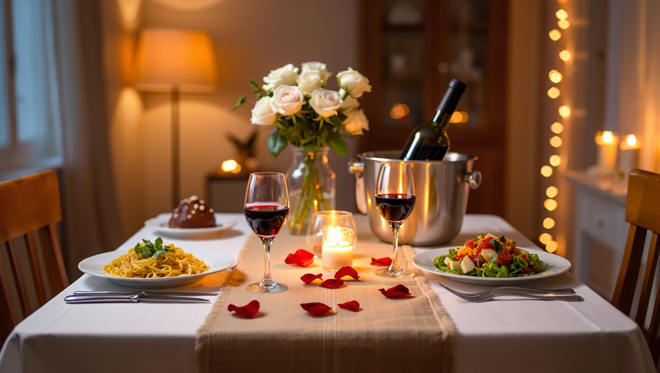 organiser un d&icirc;ner romantique &agrave; la maison